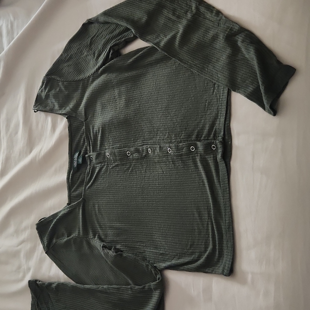 Wild Fable Forest Green Square Neck Crop Top
